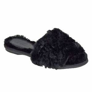 NEW BRUNO MENEGATTI women's valentina belle fluffy slide sequins flat slippers i